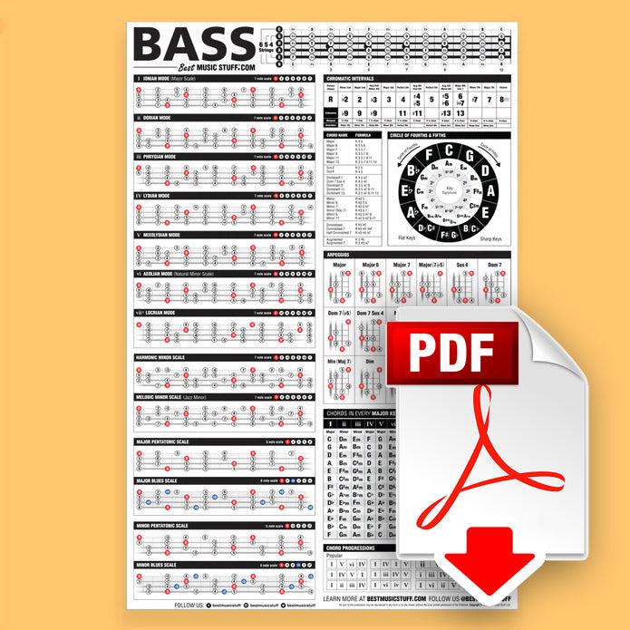 The Essential Bass Theory Reference Poster (12 PAGE DOWNLOADABLE PDF)
