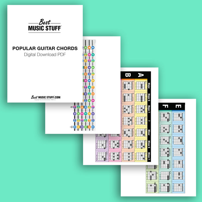 Popular Guitar Chords Poster (4 PAGE DOWNLOADABLE PDF)