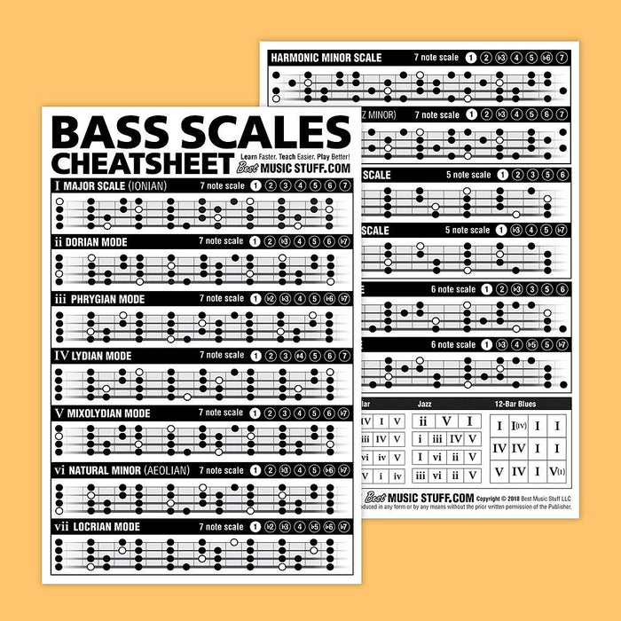 Small Bass Scales Cheatsheet