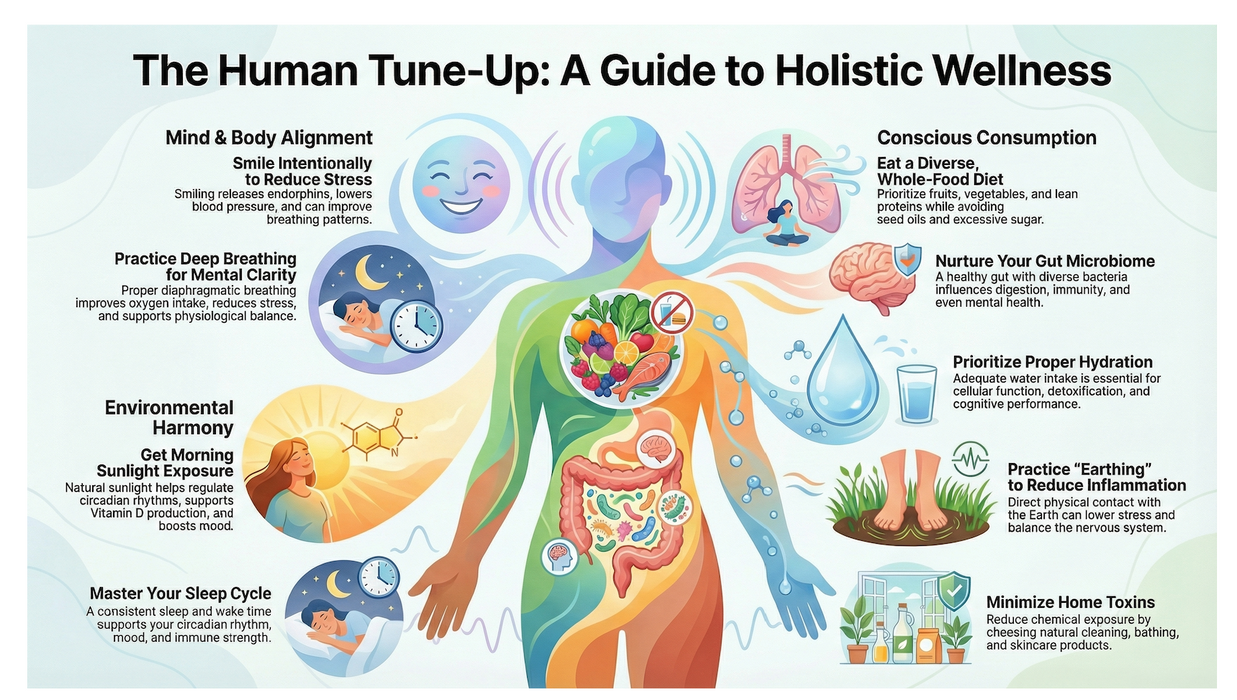 The Human Tune-Up — Holistic Health Visual Guide (38″ × 22″) Tune your Body like an Instrument!