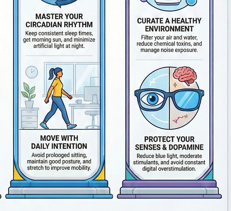 The Blueprint for Biological Longevity — Free Health Poster (21" x 38" PNG Download)