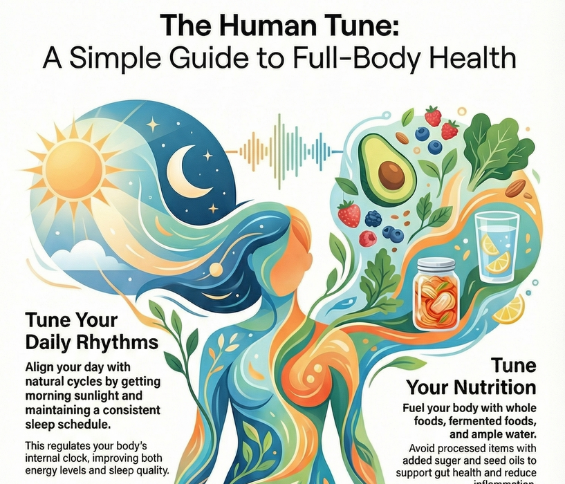 The Human Tune Poster (minimalist)— A Simple Guide to Full-Body Health (21 × 38 in)
