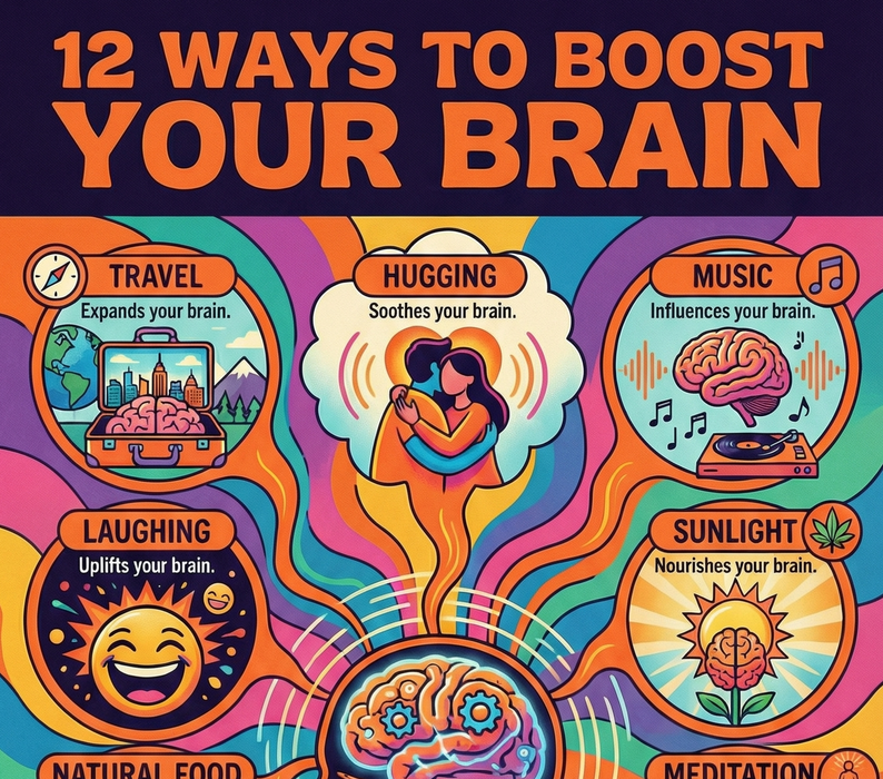 12 Ways to Boost Your Brain – 21 × 38 PNG Educational Poster (Double Poster Set!)
