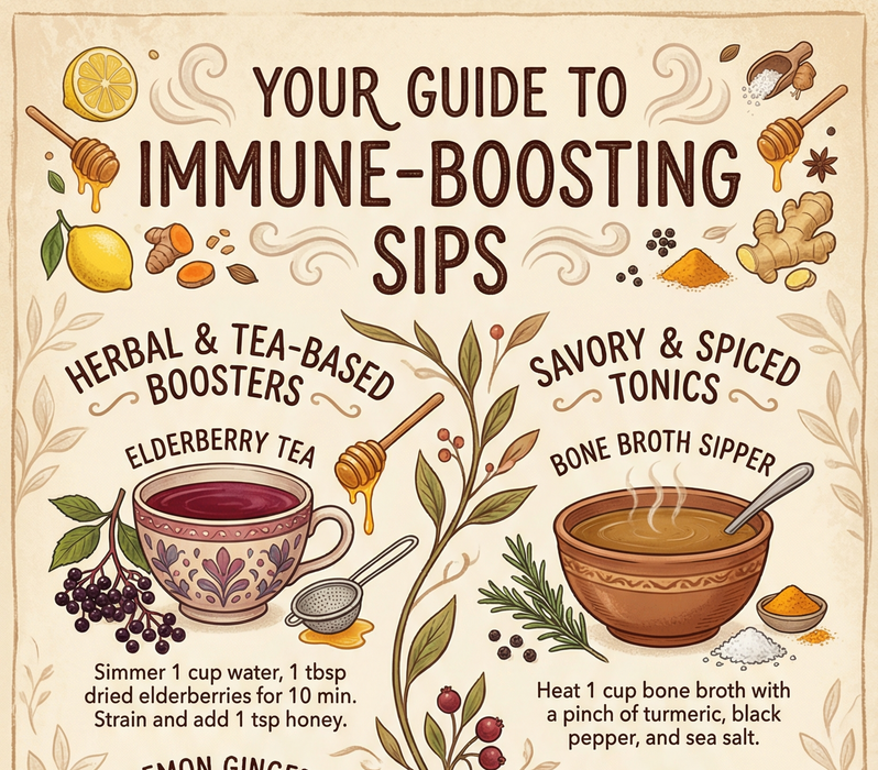 Your Guide to Immune-Boosting Sips – 21 × 38 PNG Wellness Poster