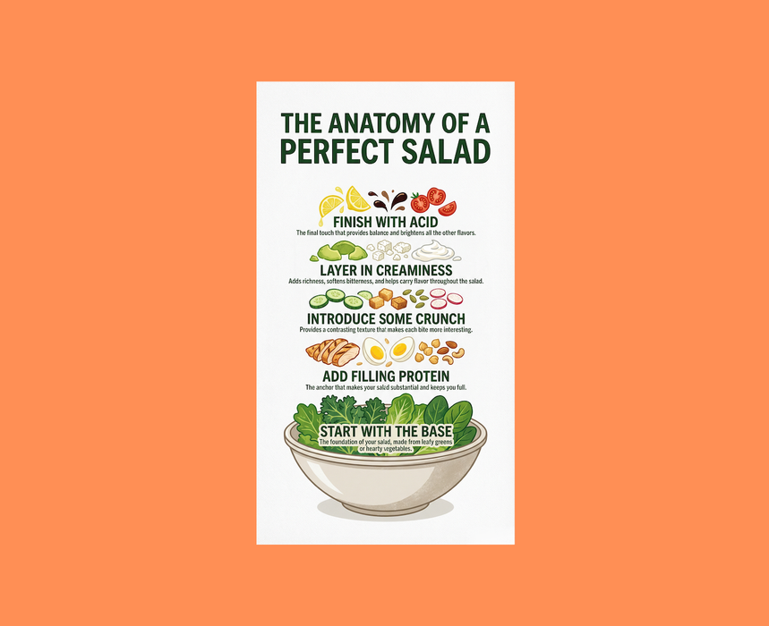 The Anatomy of a Perfect Salad – Ultimate Kitchen Wall Blueprint Poster (42 × 76 in PNG File)