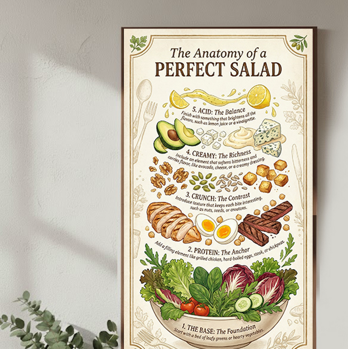 Salad Builder Master Poster – The Complete Kitchen Flavor-Mastery Guide (42 × 76 in PNG File)