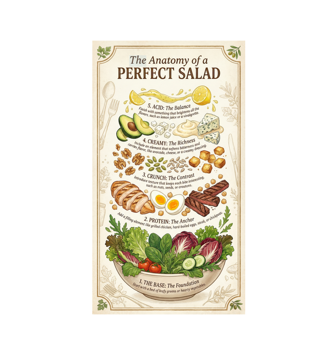 Salad Builder Master Poster – The Complete Kitchen Flavor-Mastery Guide (42 × 76 in PNG File)