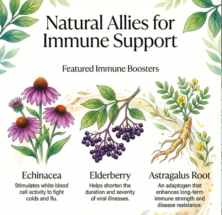 Natural Allies for Immune Support Poster - Herbal Immune Boosters Visual Guide (42 × 76 in Printable PNG)