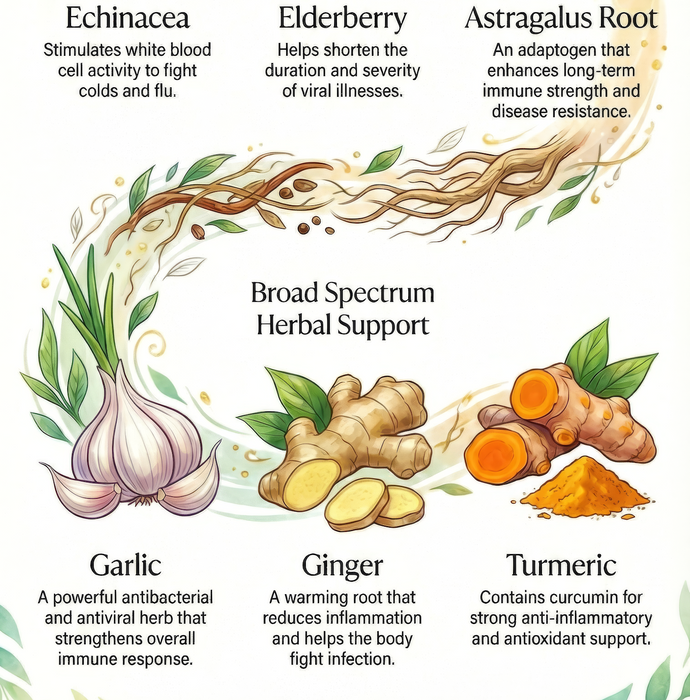 Natural Allies for Immune Support Poster - Herbal Immune Boosters Visual Guide (42 × 76 in Printable PNG)