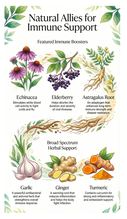 Natural Allies for Immune Support Poster - Herbal Immune Boosters Visual Guide (42 × 76 in Printable PNG)