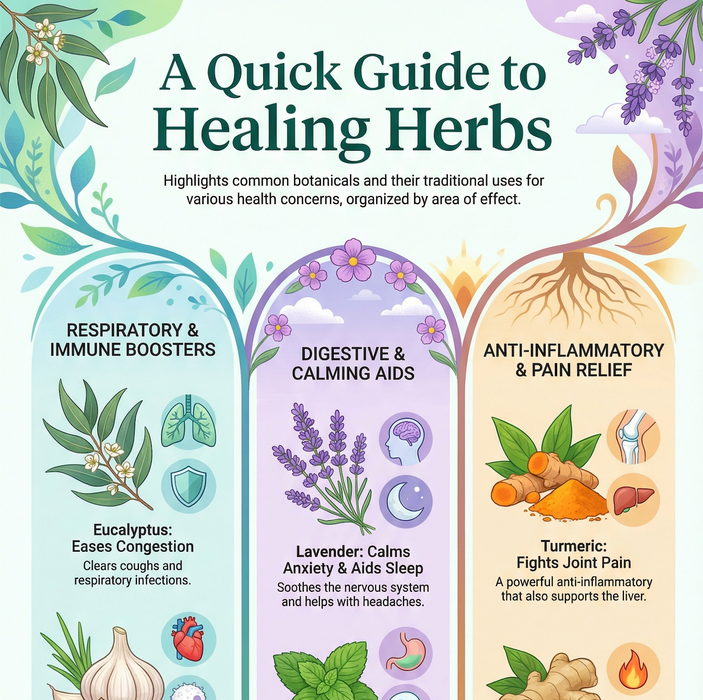 A Quick Guide to Healing Herbs Poster - Traditional Herbal Uses Visual Chart (42 × 76 in Printable PNG)