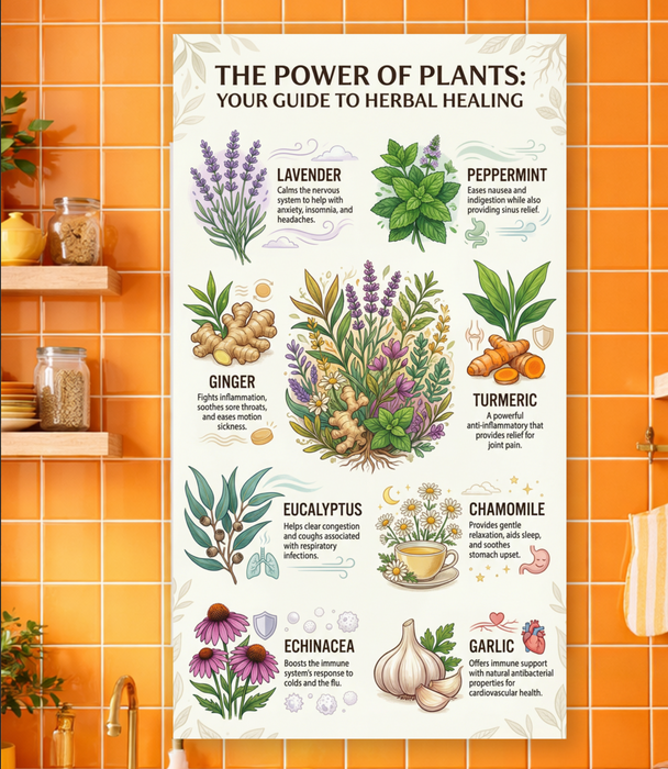 The Power of Plants Poster Your Guide to Herbal Healing & Traditional Plant Uses (42 × 76 in Printable PNG