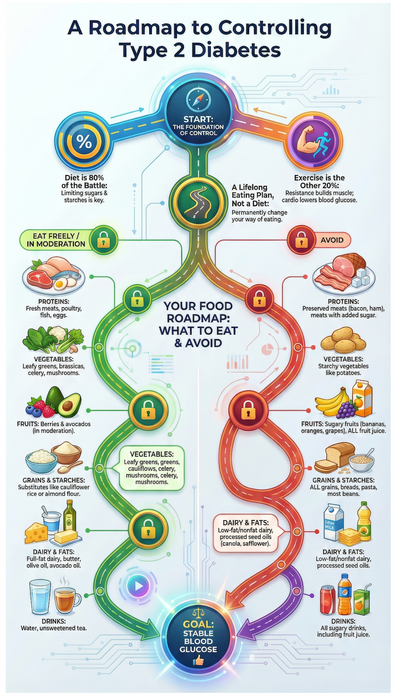 Controlling Your Type 2 Diabetes Bundle ( 2 Posters + 15-Page PDF + Guided Video Walkthrough) Based on the real-life journey of David Wandelt