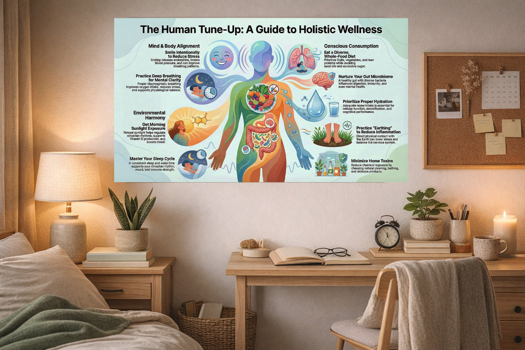 The Human Tune-Up — Holistic Health Visual Guide (38″ × 22″) Tune your Body like an Instrument!