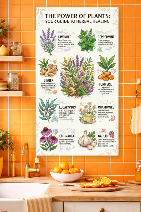 The Power of Plants Poster Your Guide to Herbal Healing & Traditional Plant Uses (42 × 76 in Printable PNG
