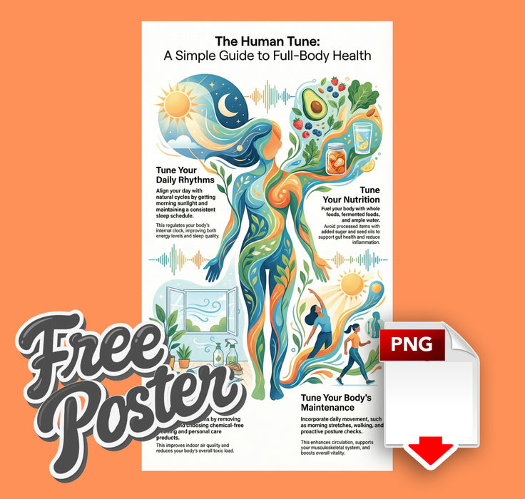 The Human Tune Poster (minimalist)— A Simple Guide to Full-Body Health (21 × 38 in)