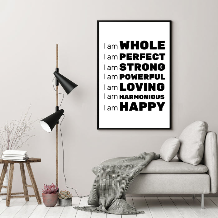 Positive Affirmations Poster (FULL SIZE 24x36 INCH DOWNLOADABLE PDF FILE)