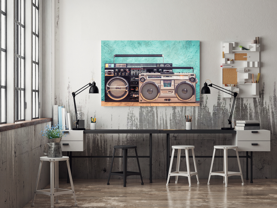 Old School Boom Boxes Poster Print