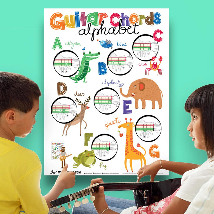 Guitar Chords Alphabet with Easy Guitar Method Songbook for Kids • Downloadable PDF