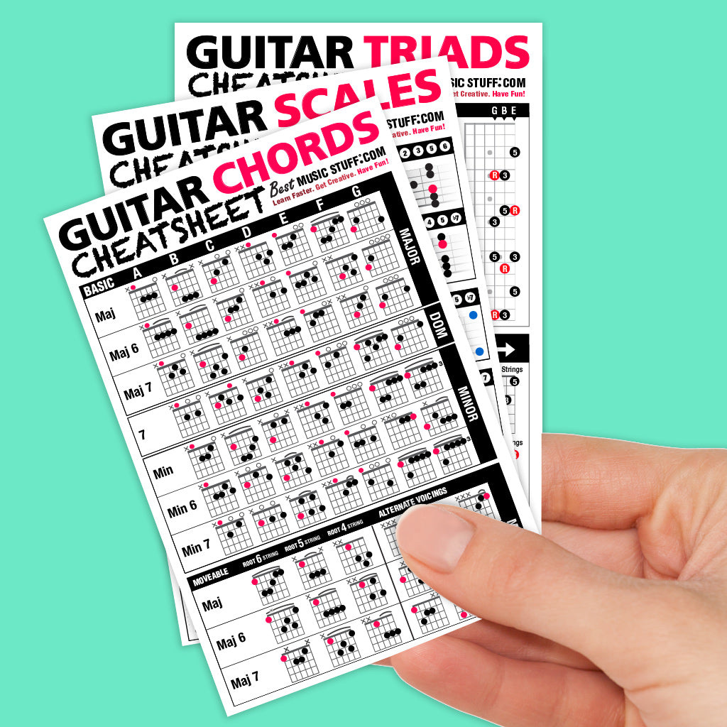 Small Guitar Cheatsheet Bundle (3 Pack) — Best Music Stuff ®, image size:1024x1024