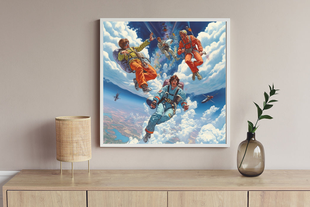 The Beatles Wanabees Skydive Adventure • High Quality Original Art Poster Download" - 288.25 x 288.25 inches at 72 DPI