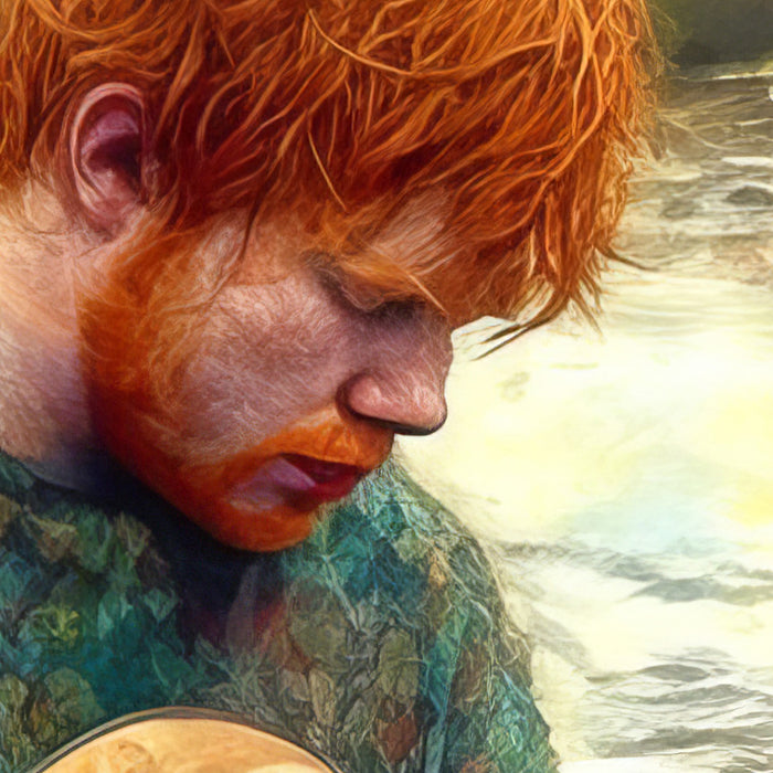 Serenade of Solitude: Ed Sheeran's Monet-Inspired Musical Moment • High Quality Original Art Poster Download • 85.3" x 85.3" at 72 DPI