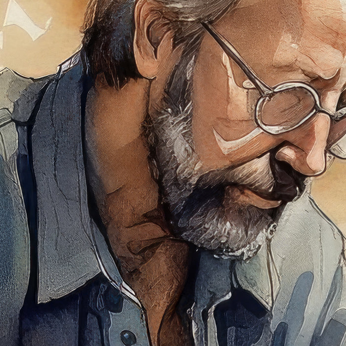 Bluesy Serenade: Eric Clapton in Watercolor • High Quality Original Art Poster Download - 170.67 x 170.67 inches