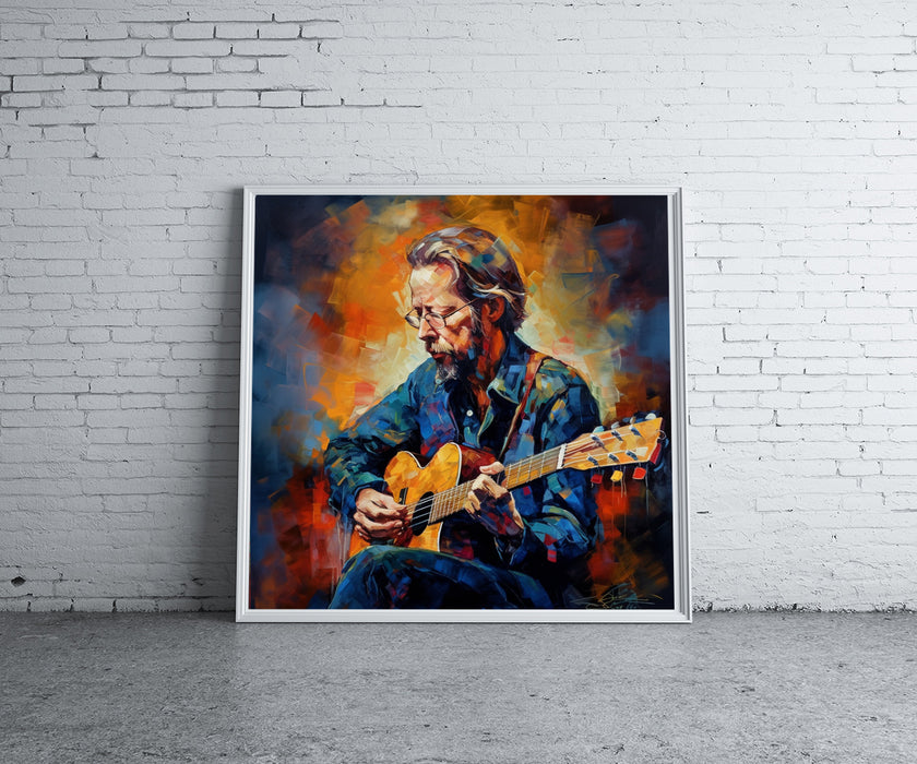 Electric Performance: Eric Clapton on Guitar • High Quality Original Art Poster Download - 288.25 x 288.25 inches