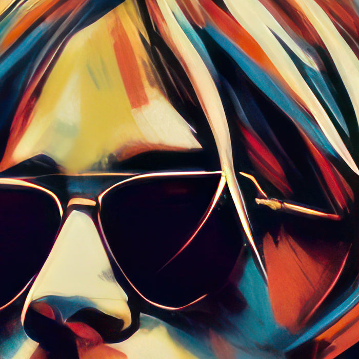 Bold and Vibrant: Kurt Cobain • High Quality Original Art Poster Download (85.3x85.3 inches)