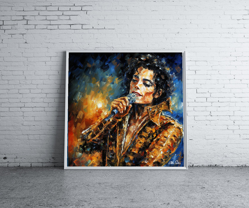 The King of Pop Reimagined: A Leonardo da Vinci-Inspired Masterpiece of Michael Jackson • High Quality Original Art Poster Download • 85.3" x 85.3" at 72 DPI