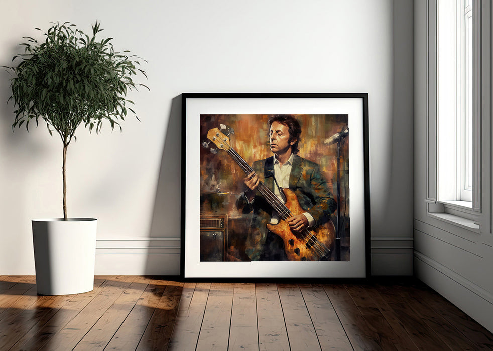Paul McCartney in Luminous Oil Painting Style • High Quality Original Art Poster Download (341 Inches x 341 Inches at 72 DPI)