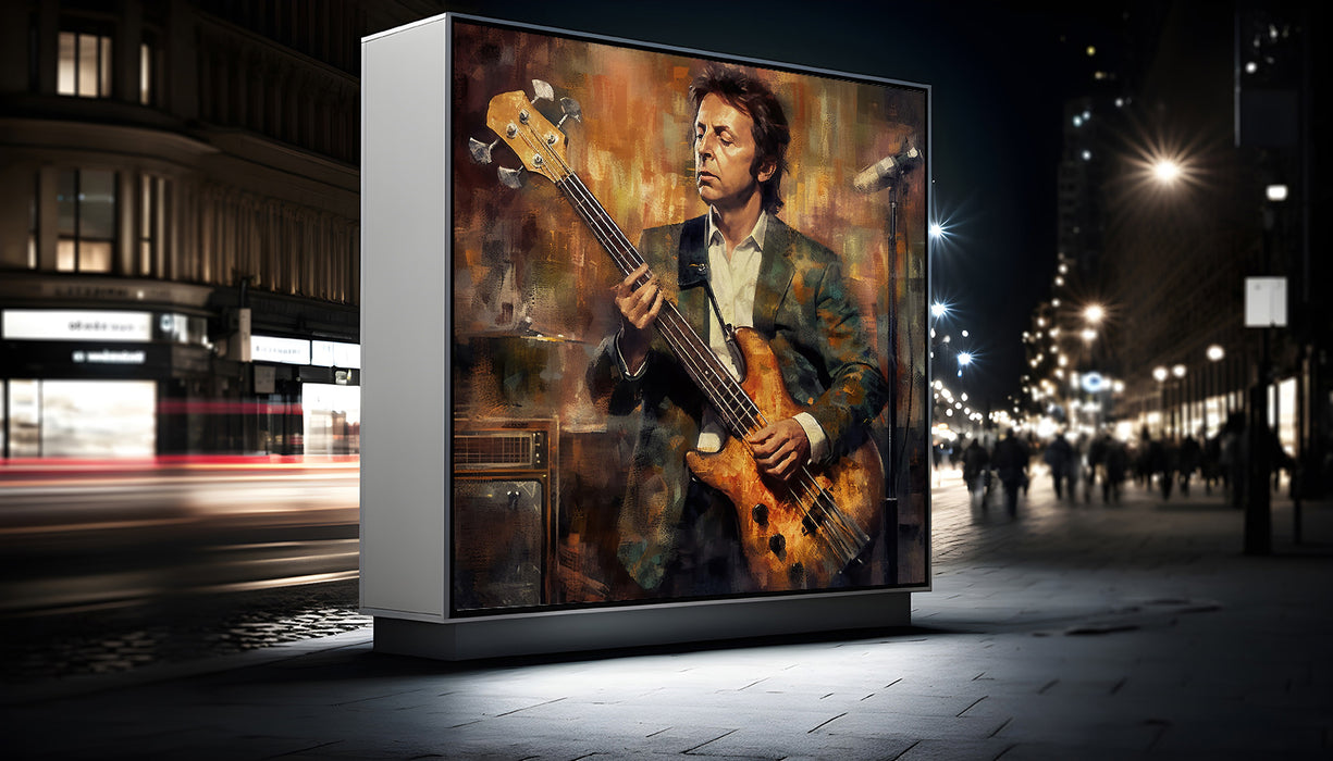 Paul McCartney in Luminous Oil Painting Style • High Quality Original Art Poster Download (341 Inches x 341 Inches at 72 DPI)