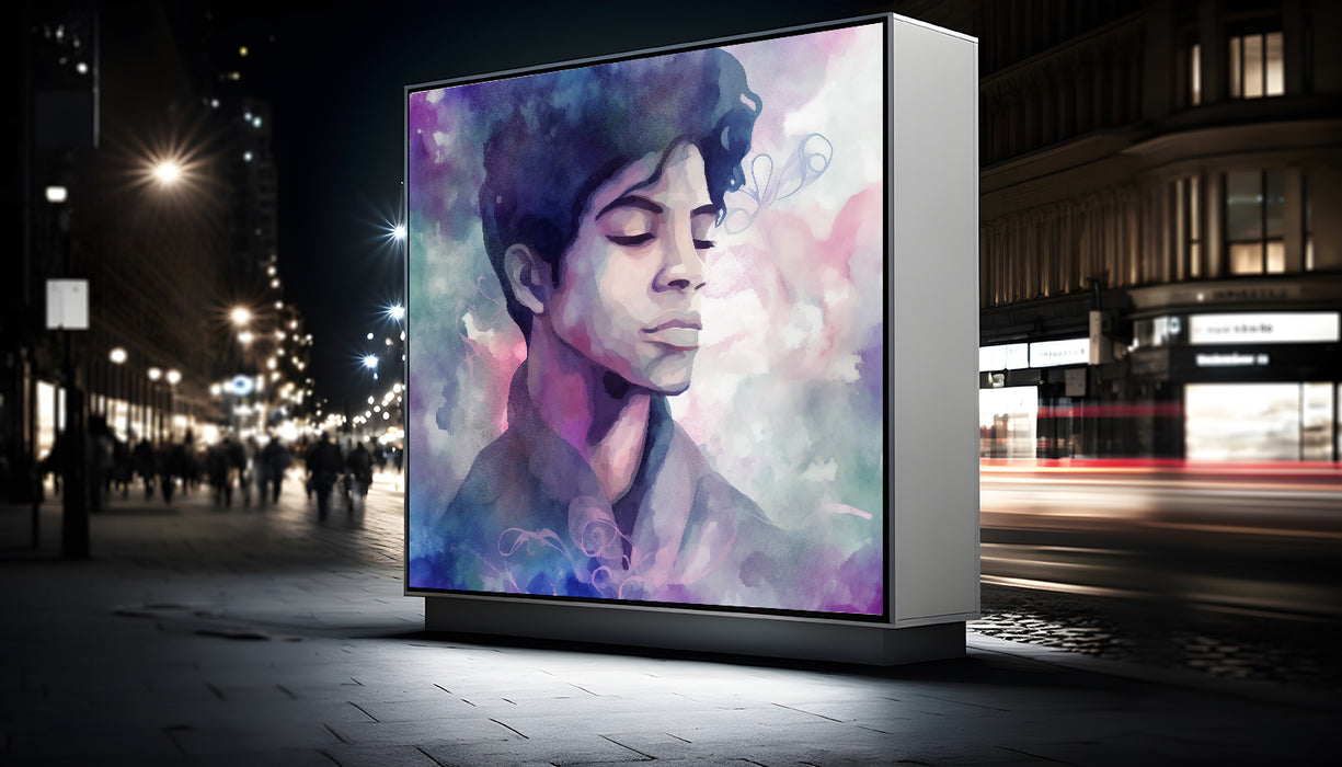 Purple Rain in Watercolor • High Quality Original Art Poster Download (341 Inches x 341 Inches)
