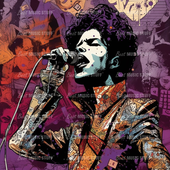 Prince's Explosive Performance • High Quality Original Art Poster Download • 341 Inches x 341 Inches