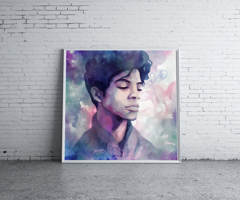 Purple Rain in Watercolor • High Quality Original Art Poster Download (341 Inches x 341 Inches)