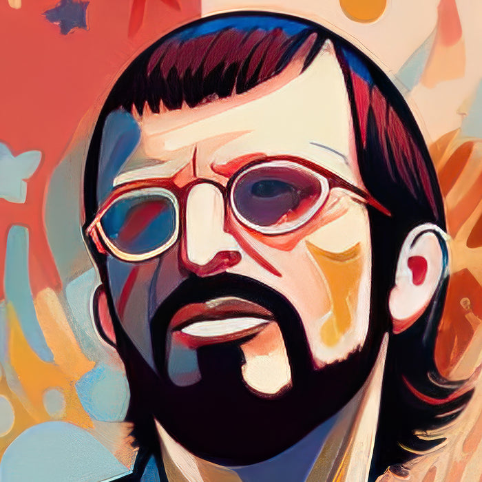 Ringo's Drumming Passion: Digital Illustration Poster Download • 341x341 inches